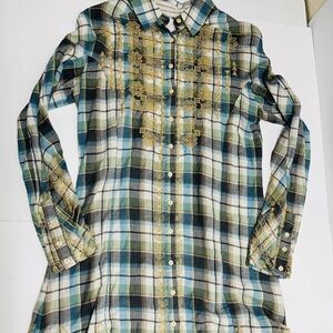 johnny was workshop embroidered long sleeve Shirt Dress Size S